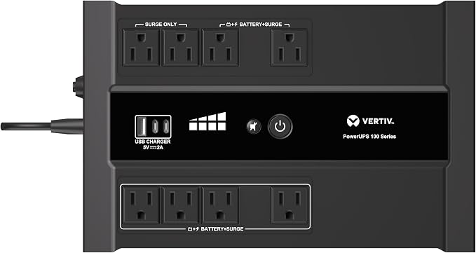Vertiv Liebert PowerUPS 100 PST6-1100LVMT UPS 1100VA Battery Backup USB-C+A