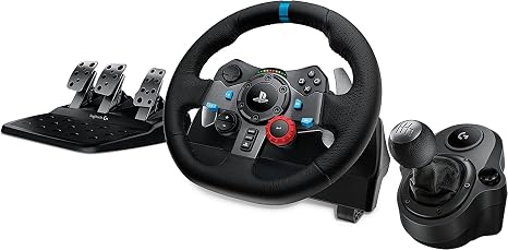 Logitech G29 Driving Force Race Wheel G Driving Force Shifter Bundle for PS3 and PS4 (Renewed)