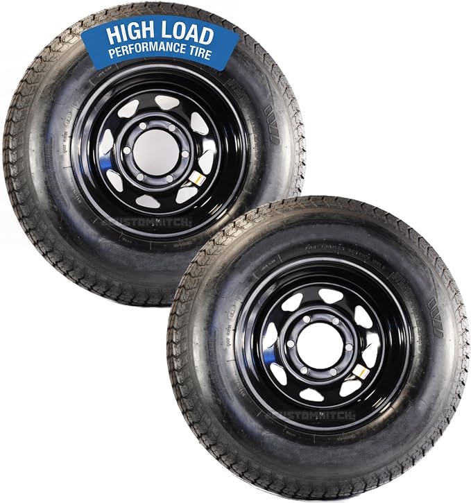 eCustomrim 2-Pack Radial Trailer Tire Rim Assembly ST225/75R15 Load E 6 Lug