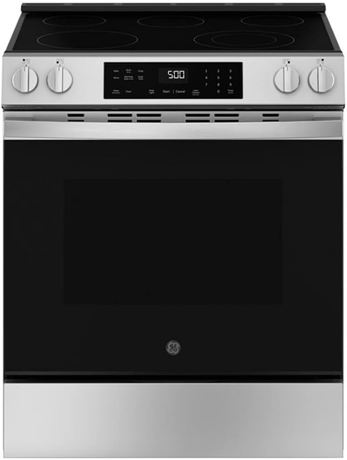 GE GRS500PVSS 30 in. 5 Burner Element Slide-in Electric Range in Stainless Steel with Crisp Mode