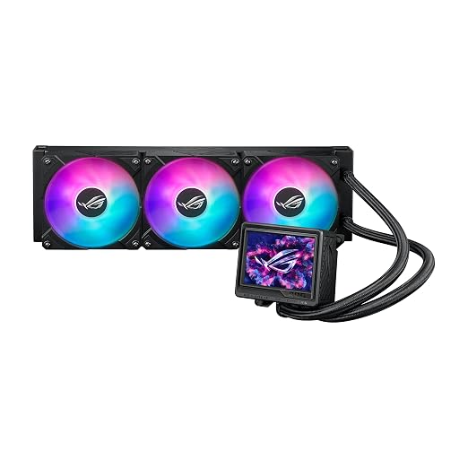 ASUS ROG RYUJIN III 360 ARGB Extreme All-in-one AIO CPU Liquid Cooler, AMD Ryzen 9000 & Intel Core Ultra Ready, Asetek Gen8 V2 Pump high Airflow Magnetic Fans; Customizable 3.5" LCD, 6 Year Warranty
