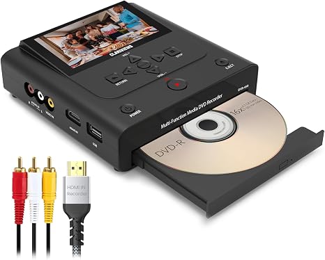 VHS to DVD Recorder & Digital Converter, AV & HDMI Inputs | No computer needed. Record from VCRs, VHS players and camcorders to DVD, USB, SD or HDD; play recordings on the unit or TV
