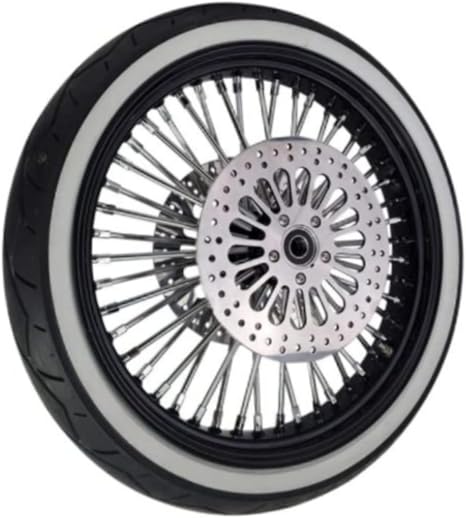 21X3.5 48 BLK FAT SPOKE 00-07 WHEEL 120/70-21 SHINKO WHITE WALL TIRE KIT FOR HARLEY TOURING