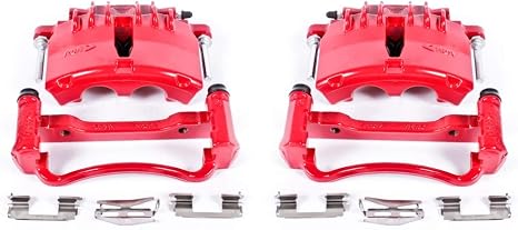 PowerStop Front Red Powder Coated Brake Caliper Pair for Ford Mustang 1999-02 - High-Temp Brake Caliper Upgrade, S4722