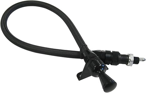 Lokar X1210147 Firewall Mount Transmission Dipstick with Lock and Black Stainless Steel Housing for GM Powerglide Transmission