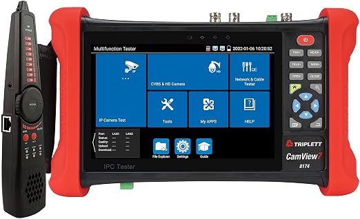 Triplett 8174 CamView 7 Security Camera Tester and 2.4G Spectrum Analyzer with 7" Retina Touch Screen