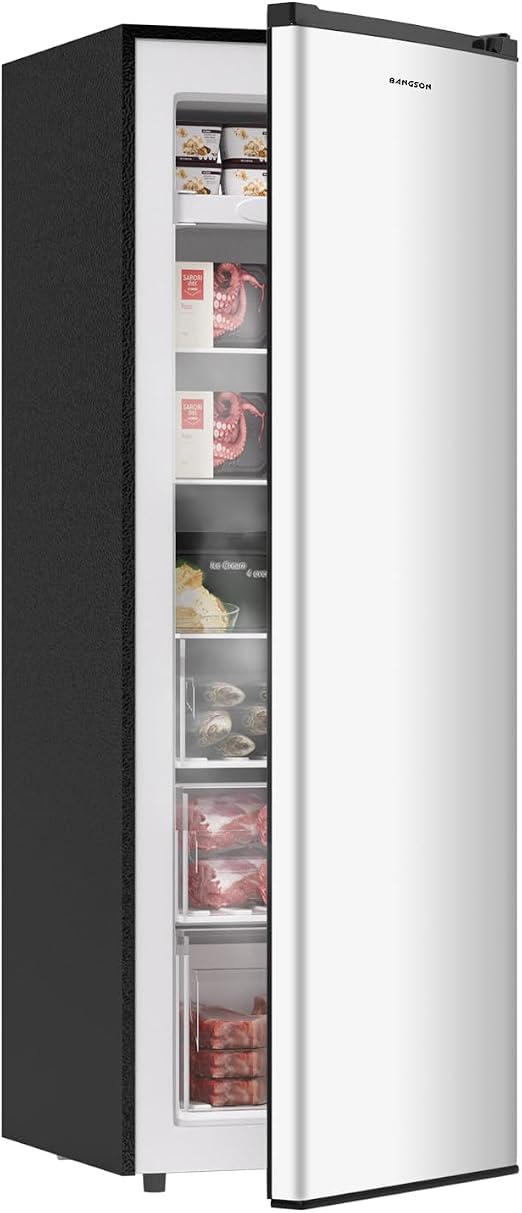 7.0 Cu.ft Upright Freezer, Convertible Freezer/Refrigerator, Silver