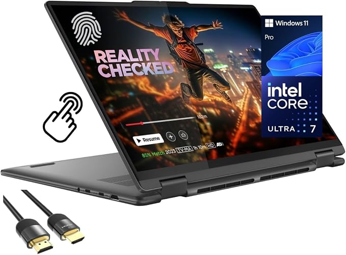 Lenovo Yoga 7i 2-in-1 Laptop, 16" 2K Touchscreen Display, Core Ultra 7 155U (Up to 4.80 GHz), 16GB DDR5, 1TB PCIe SSD, Wi-Fi 6E, Backlit KB, FP Reader, TB 4, Webcam, Keypad, PDG HDMI, Win 11 Pro
