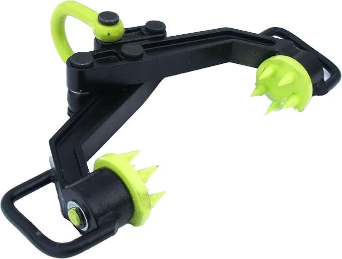 Brush Grubber Single Person Large Manual Weeder with 5 Gripping Teeth and Spring Loaded Jaws Brush Up to 8 Inch Diameter, Black/Green