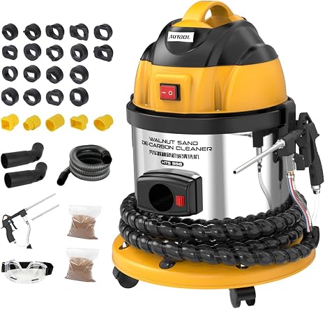 AUTOOL Walnut Blaster Kit 23PC Adapters, Engine Intake Valve Cleaner
