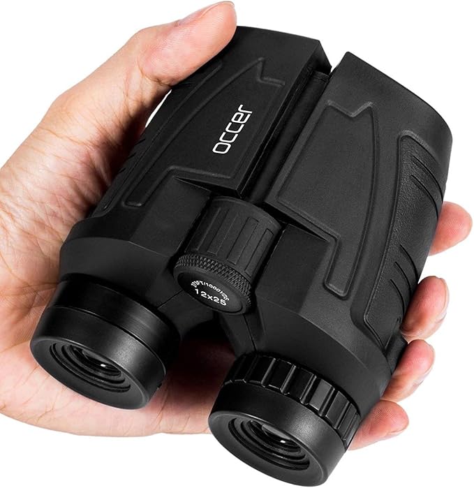 Occer 12x25 Compact Binoculars for Adults and Kids | High Powered, Easy Focus, Large Eyepiece for Bird Watching, Cruise Ship, Outdoor Hunting, Travel, Sightseeing