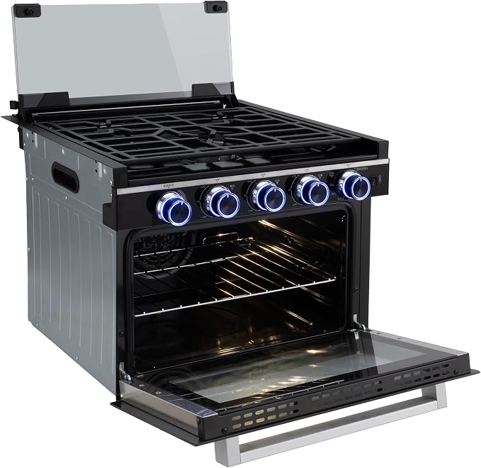 RecPro Suburban 17" RV Gas Range with Air Fryer, 3 Burner Stove