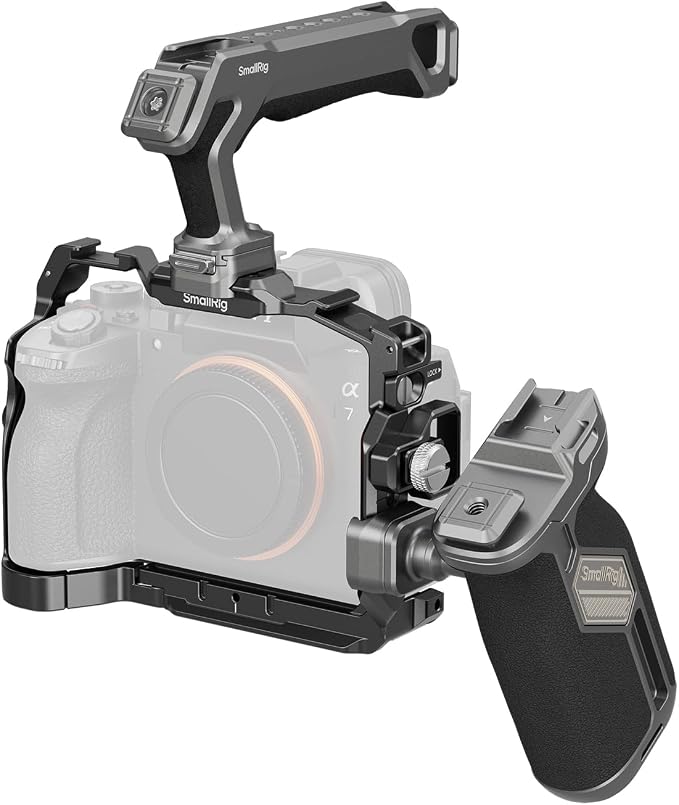 SmallRig HawkLock A7 V/A7R V/A7 IV Cage Advanced Kit for Sony Alpha 7 V / 7R V / 7 IV, with Quick Release Plate for Arca, Includes HawkLock Top Handle & Side Handle/Cable Clamp for HDMI