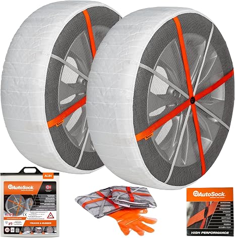 AutoSock for Commercial Vehicles and Trucks AL84, Snow Socks for Tires, Pack of 2