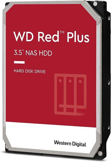 Western Digital 3TB WD Red Plus NAS Internal Hard Drive HDD - 5400 RPM, SATA 6 Gb/s, CMR, 256 MB Cache, 3.5" -WD30EFPX