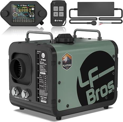 LF Bros 110V/12V 5KW All-in-1 Diesel Heater, 5L Air Diesel Parking Space Heater with Plateau Mode, Come with Remote, T4 LCD Controller and Timer, Suitable for Home Shop Garage Camper