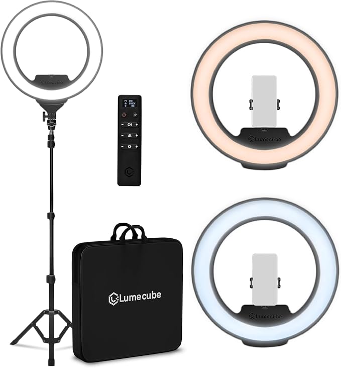 Lume Cube Ring Light Pro | Wireless Professional Lighting for Photography, Streaming, Video | Fully Adjustable Color and Brightness | Includes Sturdy, Portable Tripod Mount and Padded Carrying Case
