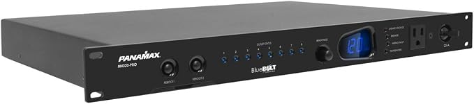 Panamax M4320-PRO 20A BlueBOLT Power Manager, Conditioning & Surge | 20A, 8 BlueBOLT outlets, AVM, LiFT filtration, 2700J surge, 4 filter banks, 1U rackmount