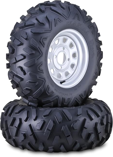 WANDA ATV Tire & Wheel 25x10-12 6PR on 4-110mm PCD 5+2 Silver Rim 10376, S2