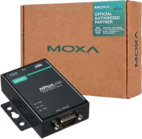 Moxa NPort 5110A - 1 Port Device Server, 10/100 Ethernet, RS-232, DB9 Male, 0 to 60C Operating Temperature
