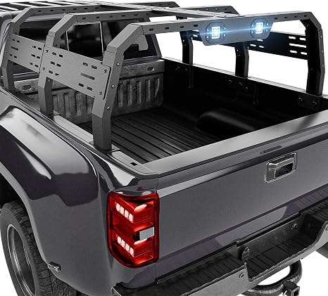 Overland 22.3" Truck Bed Racks with 2 Led Light Compatible with Ram 1500/ Tacoma/Tundra/ F150/ Silverado & Sierra 1500/ Titan/Frontier/Colorado/Canyon/Ranger/JT