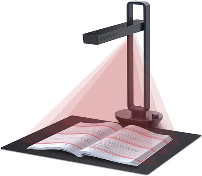 CZUR Aura Pro Portable Book Scanner, A3 Document Scanner | Auto-Flatten & Fingerprint Removal Technologies, Multi-Language OCR, 90° Foldable, for Mac & Windows