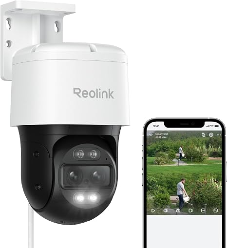 REOLINK TrackMix PoE Dual-Lens PTZ Security Camera 6X Hybrid Zoom Tracking | 4K 355° Pan & 90° Tilt Auto Tracking, Smart Detection, 24/7 Recording, Color & IR Night Vision, Up to 512GB microSD Card