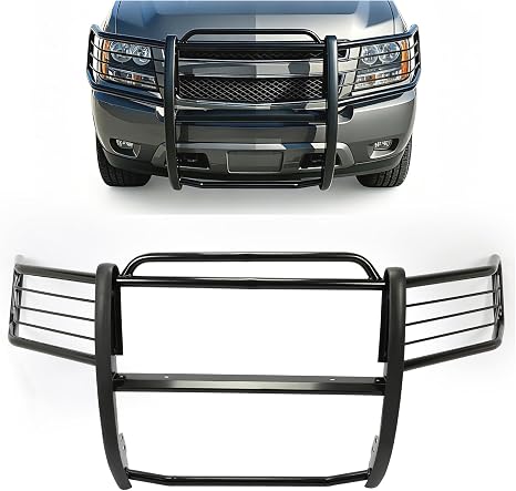 Brush Guard Compatible with 2007-2014 Chevy Chevrolet Tahoe/Suburban/Avalanche 1500 Alloy Steel Grille Guard Black Powder Coated