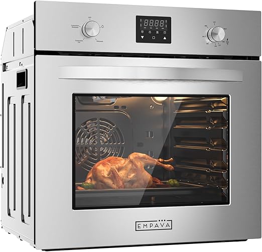 Empava Single Gas Wall Oven with 5 Cooking Funcitons, 24 inch