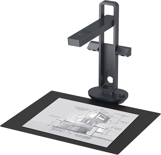 CZUR Aura Pro Book & Document Scanner, Capture A3 & A4 | Auto-Flatten & Deskew Powered by AI Technology, Foldable & Portable, Compatible with Windows & macOS