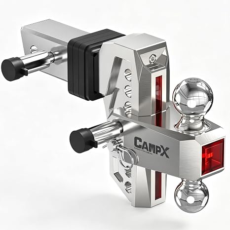 Adjustable Trailer Hitch Fits 2.5" Receiver 7 Drop/Rise, Aluminum