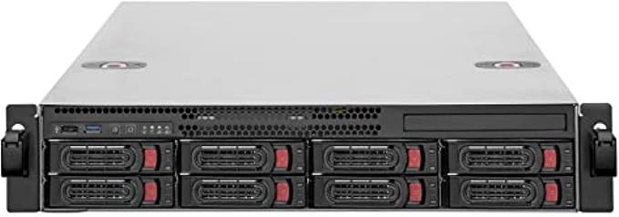 Silverstone Technology RM22-308 Silverstone 2U 8-Bay 2.5" / 3.5" HDD/SSD rackmount Storage Chassis with Mini-SAS HD SFF-8643 12 Gb/s Interface