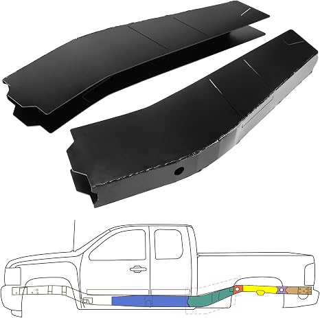 Frame Rust Repair Kit Fit for 2nd Gen Chevy Silverado & 3rd Gen GMC Sierra 1500 2007-2014 Ext & Crew Cab, Mid Rear Alloy Steel Section, 30-Inch, Silverado Frame Repair