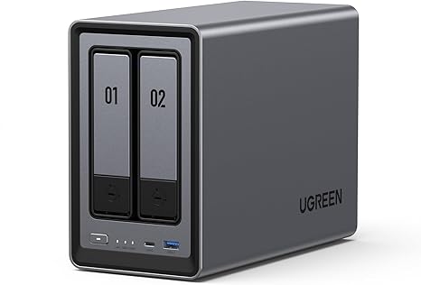 UGREEN NAS DXP2800 2-Bay, Ideal for Advanced Home Users, Remote Workers | Intel N100 Quad-Core CPU, 8GB DDR5 RAM, 2.5GbE, 2X M.2 NVMe Slots, 4K HDMI, Desktop NAS Network Attached Storage (Diskless)
