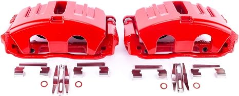 PowerStop Front Red Powder Coated Brake Caliper Pair for Chevrolet Corvette 2005-13 - High-Temp Brake Caliper Upgrade, S5006C
