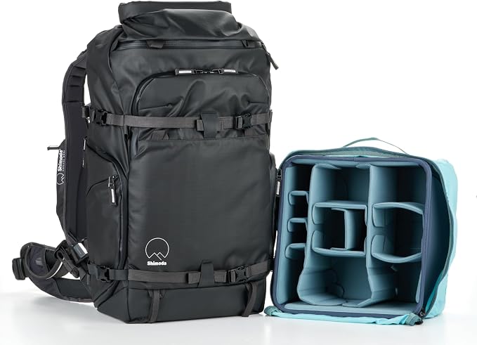 Shimoda Action X40 v2 Starter Kit, Outdoor Photography Adventure Pack fits gripped mirrorless and DSLR cameras, includes Medium DSLR Core Unit, Expandable Rolltop, 16" Laptop Sleeve, Black | Expandable Rolltop, 16" Laptop Sleeve, DSLR cameras, medium DSLR