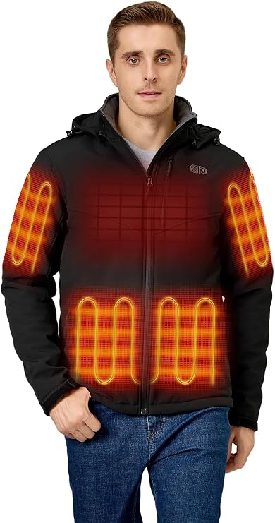Men’s 5-Zone Dual-Control Heated Jacket with Sleeve Heating and Battery