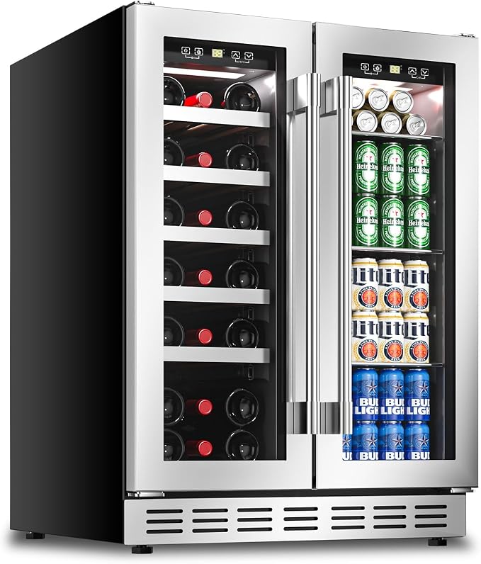 Rockitch 24" W Dual Zone Wine and Beverage Refrigerator Wine Cooler Chiller
