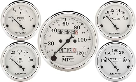 Auto Meter 1601 Old TYME White Street Rod Kit