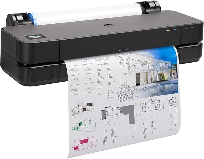 HP DesignJet T210 Large Format 24-inch Plotter Printer, for Easy CAD & Poster Prints (8AG32D)