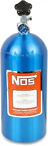 NOS 14745 Electric Blue 10-pound Aluminum Nitrous Bottle with Hi-Flow Valve