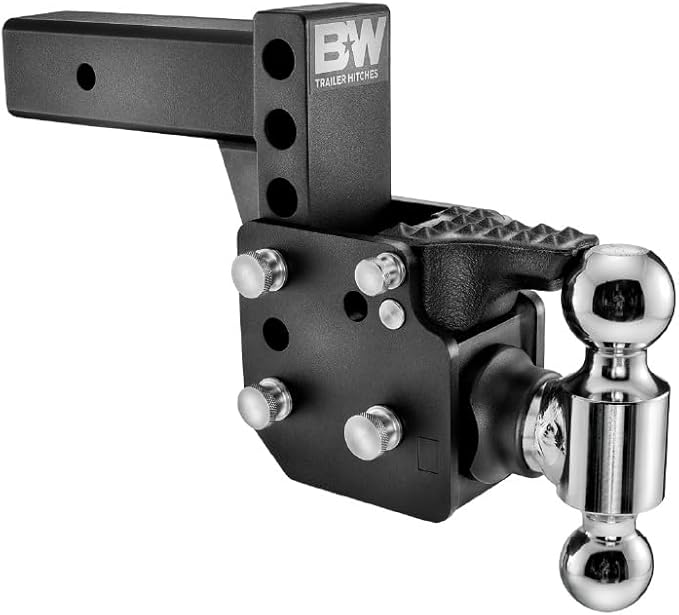 B&W Trailer Hitches Dual Ball Pintle Tow & Stow - Fits 2.5" Receiver, Dual Ball (2" x 2-5/16"), 6.5" Drop, 21,000 GTW -TS20053B