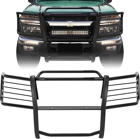 HECASA Brush Guard Steel Compatible with 2004-2012 Chevrolet Chevy Colorado/GMC Canyon Black Bumper Grille Grill Guard Brush Protection Protector
