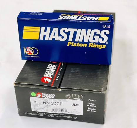 Speed Pro Hyper Pistons and CAST Rings compatible with SBC Chevrolet Chevy small block 350 SB 5.7L (Bore 4.030")