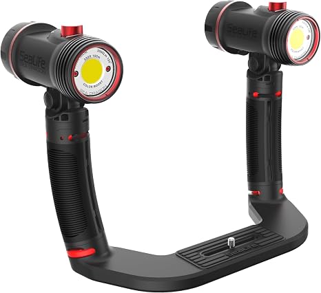 Sea Dragon Duo 6000F Color Boost Set for Underwater Photos and Video, Two Powerful 3000 Lumen Lights, Adjust Color Temperature and Brightness Control