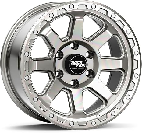 RockTrix RT116 18 Inch Wheel 18x9 6x139.7 6x5.5, 12mm Offset, Silver