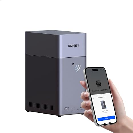 UGREEN NAS DH2300 2-Bay Desktop NAS, Support Capacity 64TB (Diskless) | Remote Access, AI Photo Album, Beginner Friendly System, 4GB RAM on Board,1GbE, 4K HDMI, Network Attached Storage (Diskless)