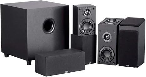 Monoprice Premium 5.1.2 Channel Immersive Home Theater System - With 8 Inch 200 Watt Subwoofer, Black