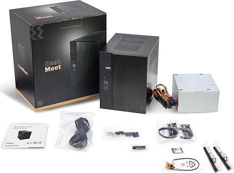 ASRock DeskMeet X300 Mini PC Barebone Kit – AMD AM4 Socket, Supports Ryzen 5000/4000/3000G CPUs, DDR4-3200MHz, PCIe 3.0 x16, Dual M.2, USB 3.2 Gen2 Type-C, 500W PSU (No CPU/RAM/Storage Included)