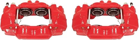 PowerStop Front Red Powder Coated Brake Caliper Pair for Toyota 4Runner 2003-09 |FJ Cruiser 2007-14 |Tacoma 2005-23 - High-Temp Brake Caliper Upgrade, S2984